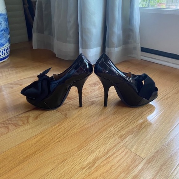 NWT Lanvin Shoes - Oxford Platform Black Patent Leather Heels - Picture 3 of 11